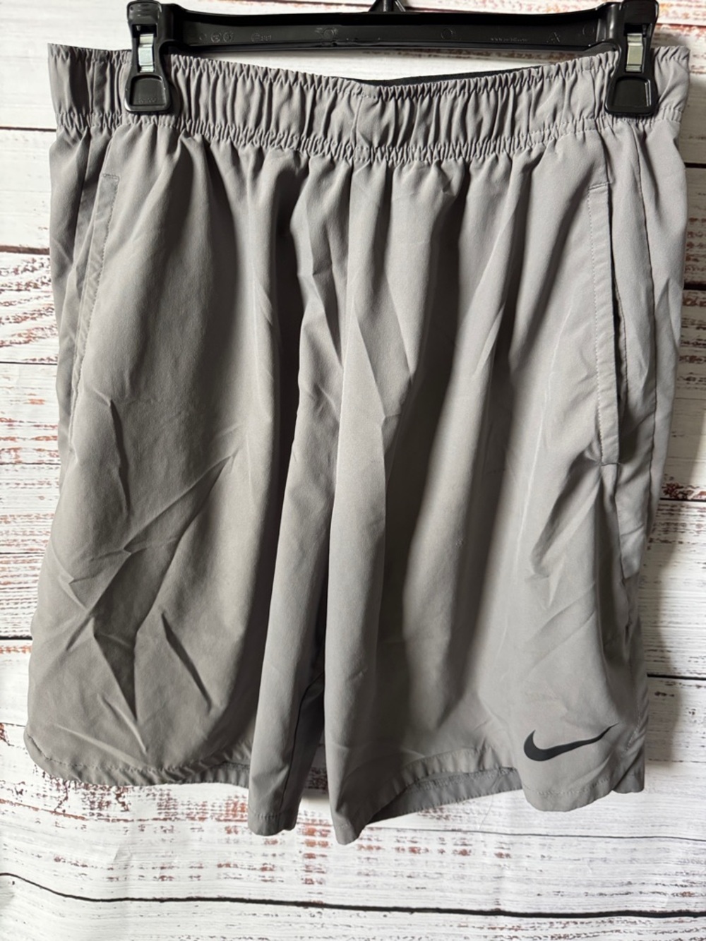 Nike Men’s Light Gray Athletic Shorts with Swoosh